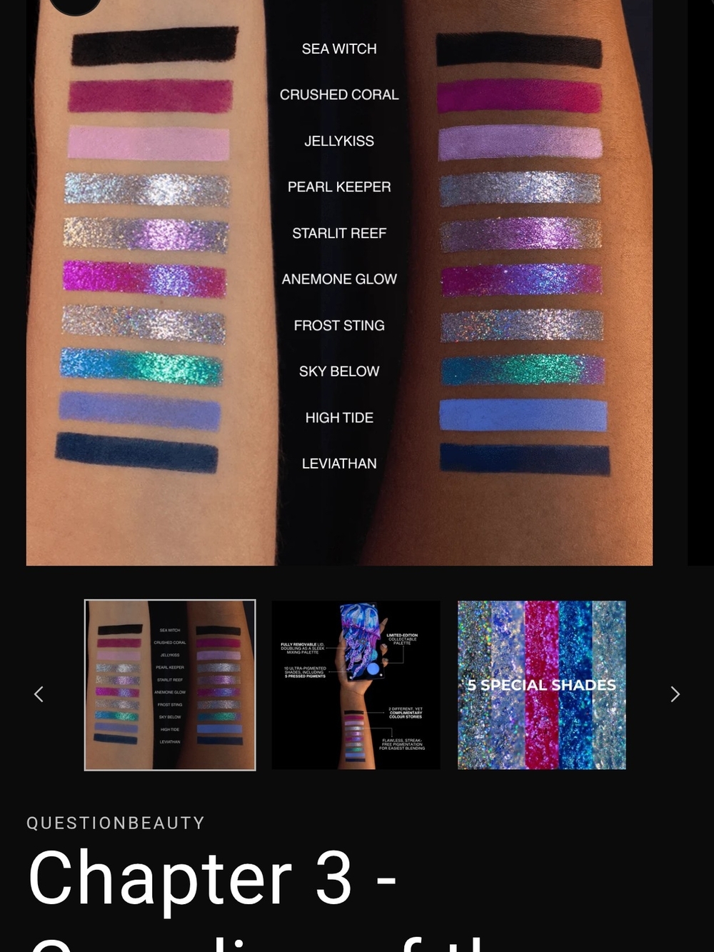 Question Beauty Chapter 3 Eyeshadow Palette — Multi Violet & Blue Shades